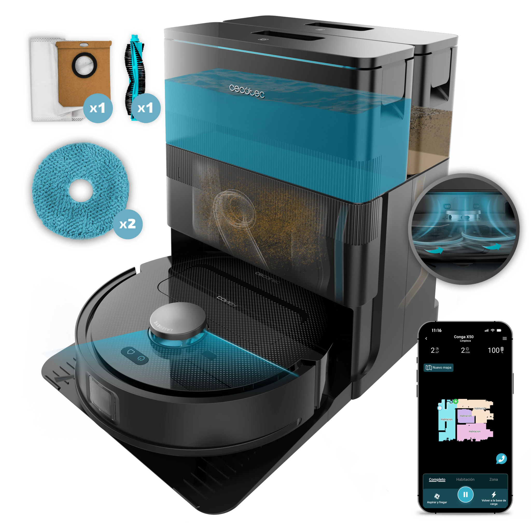 Cecotec Conga X50 X-Treme robotdammsugare med moppfunktion