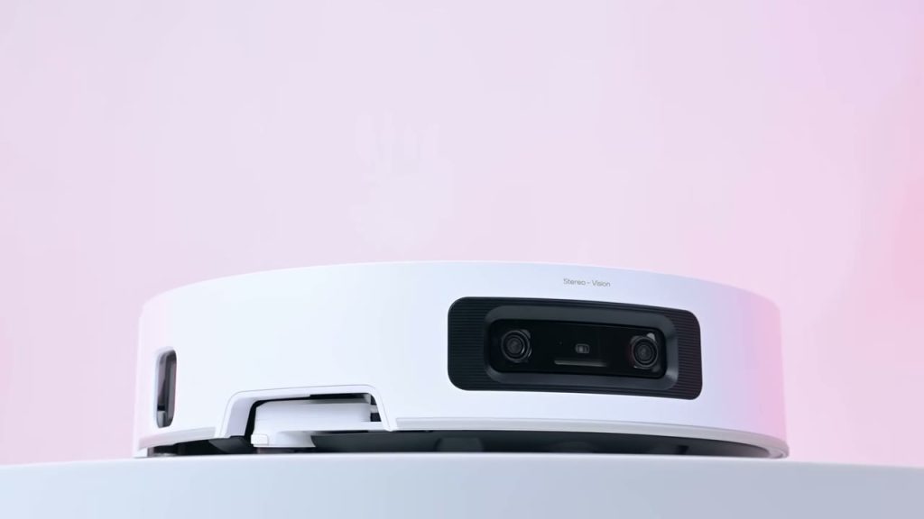 De två kamerorna på fronten av Dreame Aqua10 Ultra Roller